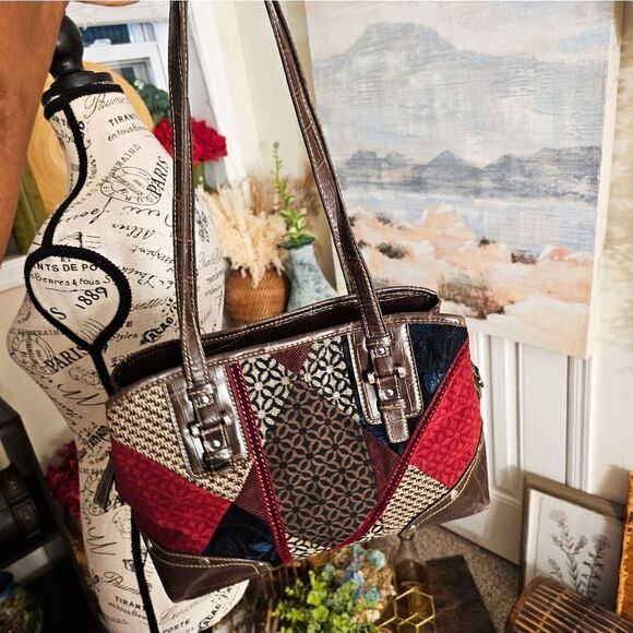 VTG Relic Patchwork Tapestry Detail Boho Shoulder Bag. - Picture 10 of 16